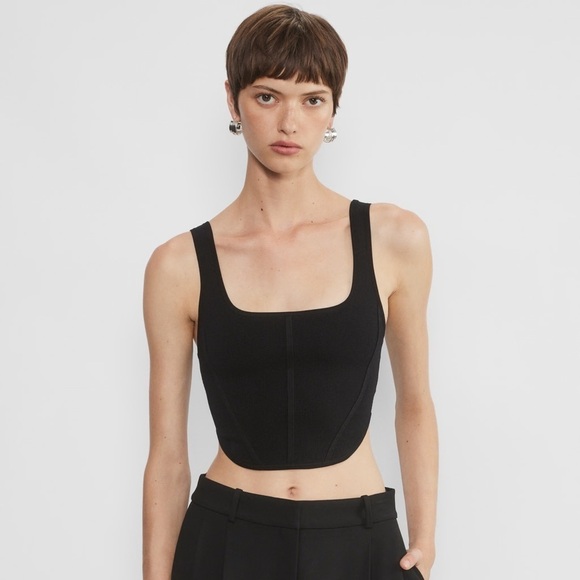 ARITZIA Sculpt Knit Bustier Tank In Black - Picture 1 of 9